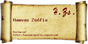 Hamvas Zsófia névjegykártya